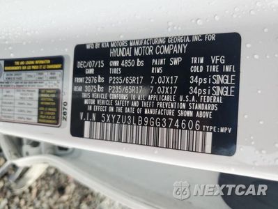Zdjęcie 13 z 13 samochodu: 2016 HYUNDAI SANTA FE SPORT 2.4L VIN:5XYZU3LB9GG374606 - miniatura