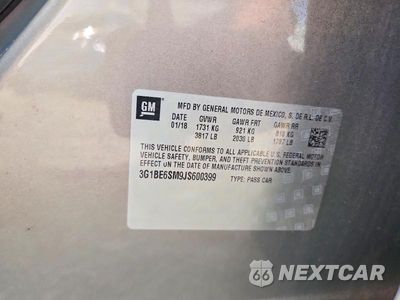 Zdjęcie 12 z 12 samochodu: 2018 CHEVROLET CRUZE LT VIN:3G1BE6SM9JS600399 - miniatura