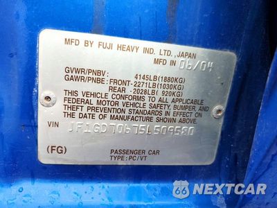 Zdjęcie 12 z 12 samochodu: 2005 SUBARU IMPREZA WRX STI VIN:JF1GD70675L509580 - miniatura