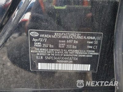 Zdjęcie 12 z 12 samochodu: 2017 HYUNDAI SONATA SPORT VIN:5NPE34AFXHH587104 - miniatura
