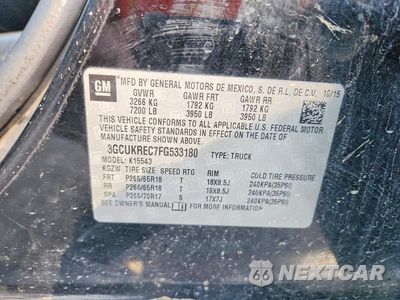 Zdjęcie 12 z 12 samochodu: 2015 CHEVROLET SILVERADO K1500 LT VIN:3GCUKREC7FG533180 - miniatura