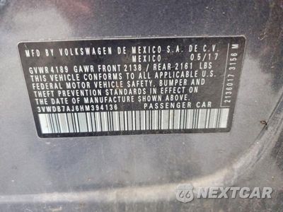 Zdjęcie 12 z 12 samochodu: 2017 VOLKSWAGEN JETTA SE VIN:3VWDB7AJ6HM394136 - miniatura