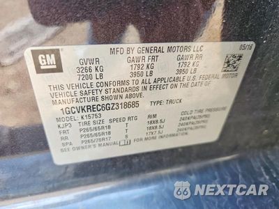 Zdjęcie 12 z 12 samochodu: 2016 CHEVROLET SILVERADO K1500 LT VIN:1GCVKREC6GZ318685 - miniatura