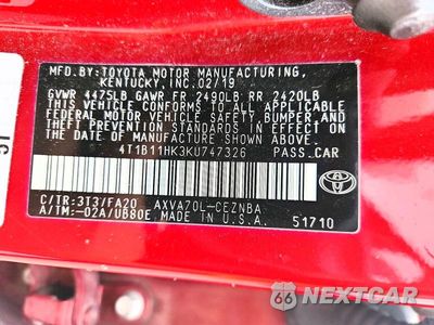 Zdjęcie 13 z 13 samochodu: 2019 TOYOTA CAMRY LE VIN:4T1B11HK3KU747326 - miniatura