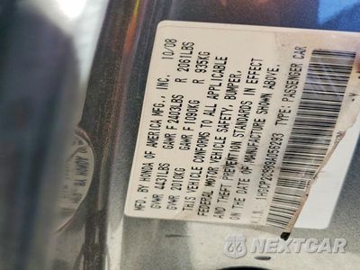 Zdjęcie 12 z 12 samochodu: 2009 HONDA ACCORD EXL VIN:1HGCP26889A056293 - miniatura