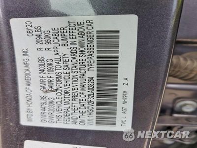 Zdjęcie 12 z 12 samochodu: 2020 HONDA ACCORD SPORT VIN:1HGCV2F32LA028264 - miniatura