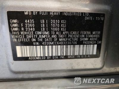Zdjęcie 12 z 12 samochodu: 2011 SUBARU LEGACY 2.5I PREMIUM VIN:4S3BMCC64B3230706 - miniatura