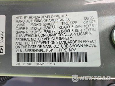 Zdjęcie 13 z 13 samochodu: 2023 HONDA CR-V HYB SPT VIN:5J6RS6H56PL014041 - miniatura