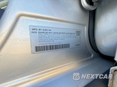 Zdjęcie 10 z 10 samochodu: 2006 AUDI A4 2 TURBO VIN:WAUAF78EX6A271921 - miniatura