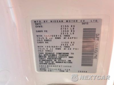 Zdjęcie 13 z 13 samochodu: 2015 NISSAN NV200 S DELIVERY VAN VIN:3N6CM0KN9FK716890 - miniatura