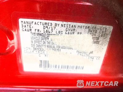 Zdjęcie 12 z 12 samochodu: 2018 NISSAN VERSA NOTE SV VIN:3N1CE2CP0JL356751 - miniatura