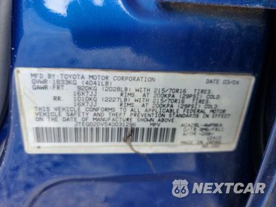 Zdjęcie 13 z 13 samochodu: 2004 TOYOTA RAV4 BASE VIN:JTEGD20V540031286 - miniatura