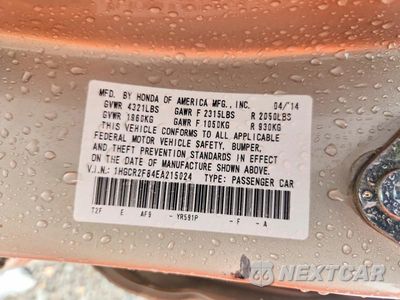 Zdjęcie 12 z 12 samochodu: 2014 HONDA ACCORD EXL VIN:1HGCR2F84EA215024 - miniatura