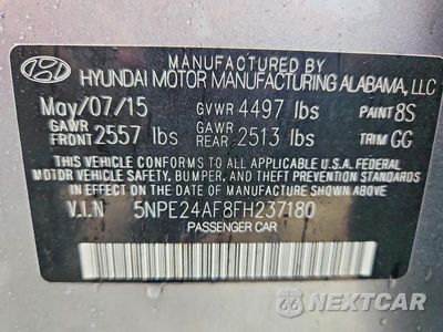 Zdjęcie 13 z 13 samochodu: 2015 HYUNDAI SONATA SE VIN:5NPE24AF8FH237180 - miniatura
