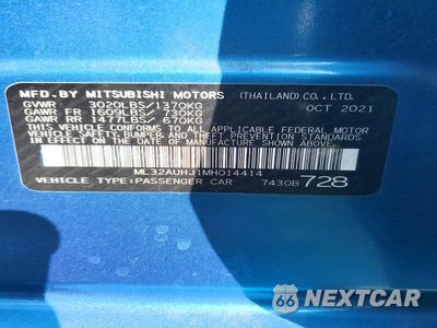 Zdjęcie 12 z 12 samochodu: 2021 MITSUBISHI MIRAGE ES VIN:ML32AUHJ1MH014414 - miniatura