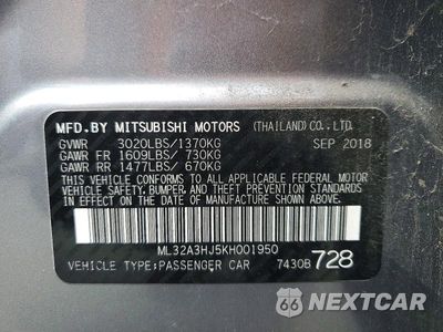 Zdjęcie 12 z 12 samochodu: 2019 MITSUBISHI MIRAGE ES VIN:ML32A3HJ5KH001950 - miniatura