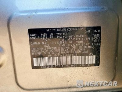 Zdjęcie 13 z 13 samochodu: 2019 SUBARU OUTBACK 2.5I PREMIUM VIN:4S4BSAFC5K3269733 - miniatura