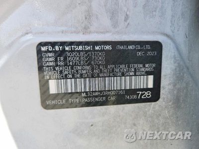 Zdjęcie 12 z 12 samochodu: 2024 MITSUBISHI MIRAGE SE VIN:ML32AWHJ3RH007161 - miniatura