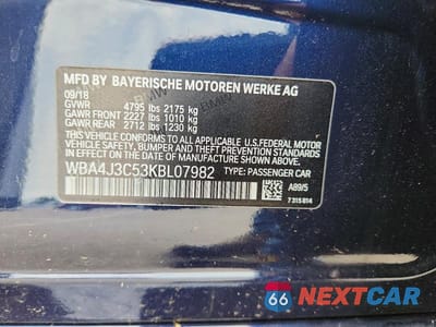 Zdjęcie 12 z 12 samochodu: 2019 BMW 430XI GRAN COUPE VIN:WBA4J3C53KBL07982 - miniatura