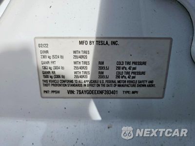Zdjęcie 12 z 12 samochodu: 2022 TESLA MODEL Y VIN:7SAYGDEEXNF393401 - miniatura