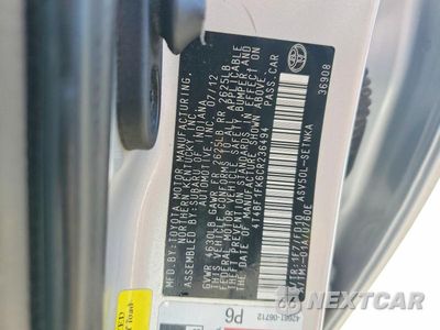 Zdjęcie 12 z 12 samochodu: 2012 TOYOTA CAMRY VIN:4T4BF1FK6CR236494 - miniatura