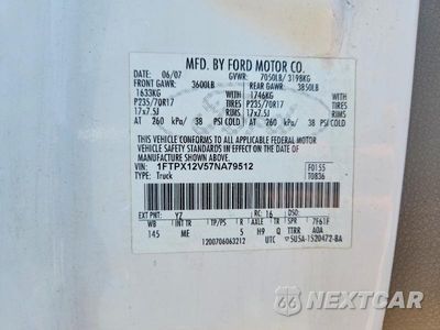 Zdjęcie 12 z 12 samochodu: 2007 FORD F150 VIN:1FTPX12V57NA79512 - miniatura