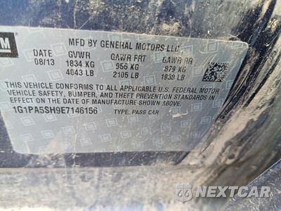 Zdjęcie 12 z 12 samochodu: 2014 CHEVROLET CRUZE LS VIN:1G1PA5SH9E7146156 - miniatura