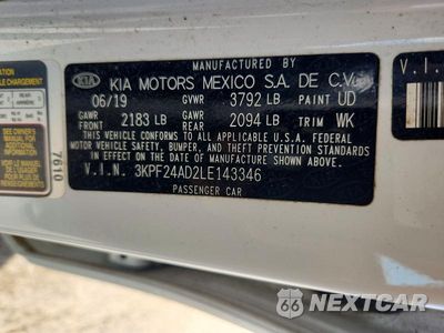 Zdjęcie 13 z 13 samochodu: 2020 KIA FORTE LXS VIN:3KPF24AD2LE143346 - miniatura