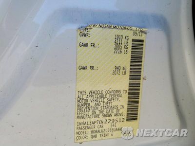 Zdjęcie 12 z 12 samochodu: 2014 NISSAN ALTIMA 2.5 SV VIN:1N4AL3AP7EN229512 - miniatura