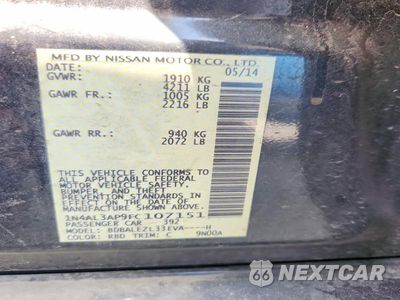 Zdjęcie 12 z 12 samochodu: 2015 NISSAN ALTIMA 2.5 S VIN:1N4AL3AP9FC107151 - miniatura