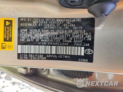 Zdjęcie 12 z 12 samochodu: 2016 TOYOTA CAMRY LE VIN:4T4BF1FK3GR522440 - miniatura