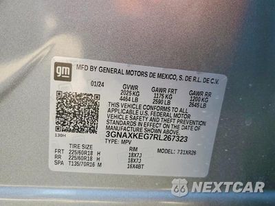 Zdjęcie 14 z 14 samochodu: 2024 CHEVROLET EQUINOX LT VIN:3GNAXKEG7RL267323 - miniatura