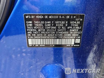 Zdjęcie 12 z 12 samochodu: 2015 HONDA FIT EX VIN:3HGGK5H88FM749409 - miniatura