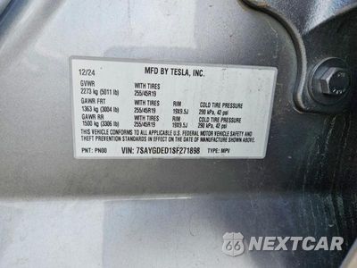 Zdjęcie 12 z 12 samochodu: 2025 TESLA MODEL Y VIN:7SAYGDED1SF271898 - miniatura