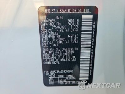 Zdjęcie 13 z 13 samochodu: 2025 INFINITI QX80 PURE VIN:JN8AZ3AA6S9000963 - miniatura
