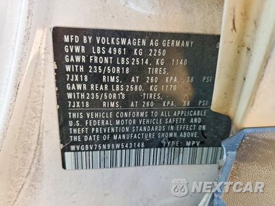 Zdjęcie 13 z 13 samochodu: 2009 VOLKSWAGEN TIGUAN SE VIN:WVGBV75N99W543148 - miniatura