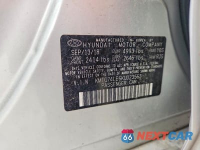 Zdjęcie 12 z 12 samochodu: 2019 GENESIS G70 ELITE VIN:KMTG74LE6KU023563 - miniatura
