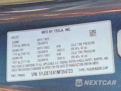 Zdjęcie 12 z 12 samochodu: 2022 TESLA MODEL 3 VIN:5YJ3E1EA1NF354723 - miniatura