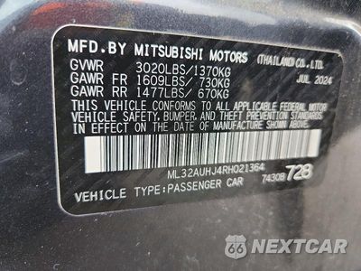 Zdjęcie 13 z 13 samochodu: 2024 MITSUBISHI MIRAGE ES VIN:ML32AUHJ4RH021364 - miniatura