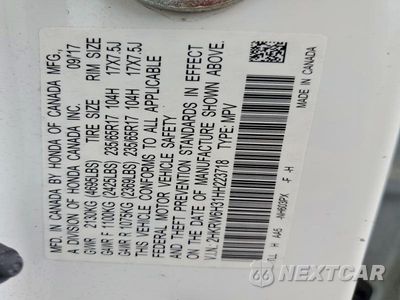 Zdjęcie 13 z 13 samochodu: 2017 HONDA CR-V LX VIN:2HKRW6H31HH223718 - miniatura