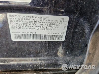 Zdjęcie 12 z 12 samochodu: 2012 VOLKSWAGEN CC SPORT VIN:WVWMP7AN0CE504362 - miniatura