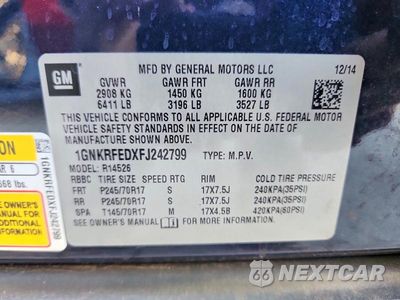 Zdjęcie 13 z 13 samochodu: 2015 CHEVROLET TRAVERSE LS VIN:1GNKRFEDXFJ242799 - miniatura
