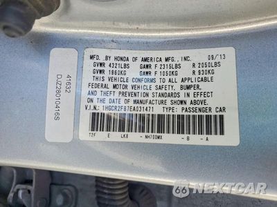 Zdjęcie 12 z 12 samochodu: 2014 HONDA ACCORD EXL VIN:1HGCR2F87EA031471 - miniatura