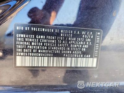 Zdjęcie 13 z 13 samochodu: 2019 VOLKSWAGEN JETTA SEL VIN:3VWE57BU6KM043903 - miniatura