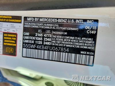 Zdjęcie 12 z 12 samochodu: 2015 MERCEDES-BENZ C 300 4MATIC VIN:55SWF4KB4FU067854 - miniatura