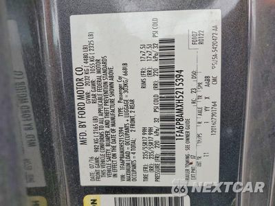 Zdjęcie 12 z 12 samochodu: 2017 FORD MUSTANG VIN:1FA6P8AMXH5215394 - miniatura
