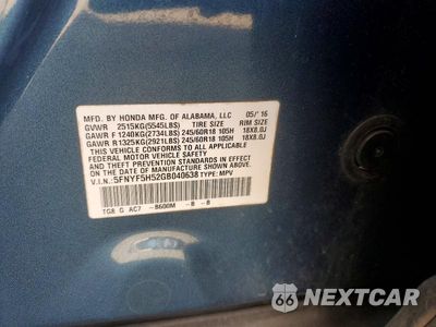 Zdjęcie 13 z 13 samochodu: 2016 HONDA PILOT EXL VIN:5FNYF5H52GB040638 - miniatura