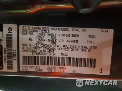 Zdjęcie 12 z 12 samochodu: 2024 TOYOTA TUNDRA PLATINUM VIN:5TFNA5DB2RX188164 - miniatura