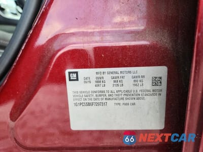 Zdjęcie 12 z 12 samochodu: 2015 CHEVROLET CRUZE LT VIN:1G1PC5SB6F7297317 - miniatura