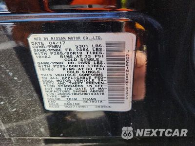 Zdjęcie 13 z 13 samochodu: 2017 INFINITI QX70 BASE VIN:JN8CS1MU5HM143478 - miniatura